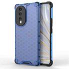 For Honor 80 Honeycomb Phone Case(Blue) - 1