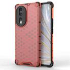 For Honor 80 Honeycomb Phone Case(Red) - 1