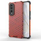 For Honor 80 Pro Honeycomb Phone Case(Red) - 1