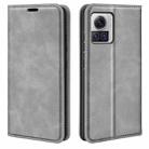 For Motorola Moto X30 Pro Retro-skin Magnetic Suction Leather Phone Case(Grey) - 1