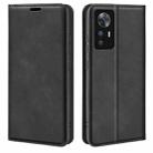 For Xiaomi 12T / 12T Pro / Redmi K50 Ultra Retro-skin Magnetic Suction Leather Phone Case(Black) - 1