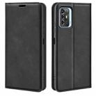 For ZTE Blade A72 5G Retro-skin  Magnetic Suction Leather Phone Case(Black) - 1