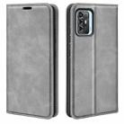 For ZTE Blade A72 5G Retro-skin  Magnetic Suction Leather Phone Case(Grey) - 1