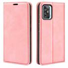 For ZTE Blade A72 5G Retro-skin  Magnetic Suction Leather Phone Case(Pink) - 1