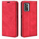 For ZTE Blade A72 5G Retro-skin  Magnetic Suction Leather Phone Case(Red) - 1