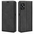 For Xiaomi Poco M5 4G Retro-skin Magnetic Suction Leather Phone Case(Black) - 1