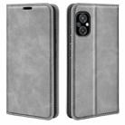 For Xiaomi Poco M5 4G Retro-skin Magnetic Suction Leather Phone Case(Grey) - 1