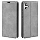 For Samsung Galaxy A04 Retro-skin Magnetic Suction Leather Phone Case(Grey) - 1