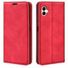 For Samsung Galaxy A04 Retro-skin Magnetic Suction Leather Phone Case(Red) - 1