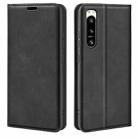 For Sony Xperia 5 IV Retro-skin Magnetic Suction Leather Phone Case(Black) - 1