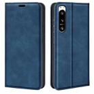 For Sony Xperia 5 IV Retro-skin Magnetic Suction Leather Phone Case(Dark Blue) - 1