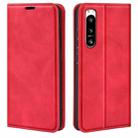 For Sony Xperia 5 IV Retro-skin Magnetic Suction Leather Phone Case(Red) - 1