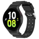 For Samsung Galaxy Watch5 44mm Armor Pure Color Silicone Watch Band(Black) - 1