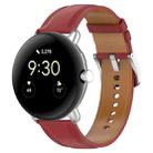 For Google Pixel Watch Leather Embossed Sewing Watch Band(Red) - 1