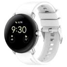 For Google Pixel Watch Metal Connector + Solid Color Silicone Watch Band(White) - 1