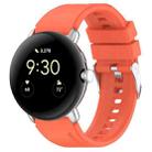 For Google Pixel Watch Metal Connector + Solid Color Silicone Watch Band(Orange) - 1