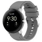 For Google Pixel Watch Metal Connector + Solid Color Silicone Watch Band(Grey) - 1