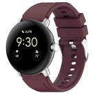 For Google Pixel Watch Metal Connector + Solid Color Silicone Watch Band(Burgundy) - 1