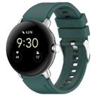For Google Pixel Watch Metal Connector + Solid Color Silicone Watch Band(Green) - 1
