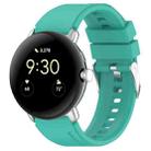 For Google Pixel Watch Metal Connector + Solid Color Silicone Watch Band(Water Duck) - 1