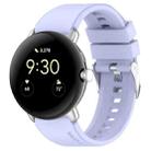 For Google Pixel Watch Metal Connector + Solid Color Silicone Watch Band(Roland Purple) - 1