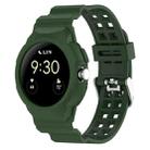 For Google Pixel Watch Integrated Fully Enclosed Silicone Watch Band(Army Green) - 1