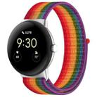 For Google Pixel Watch Nylon Weave Watch Band(Rainbow) - 1