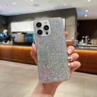 For iPhone 14 Plus Glitter Sequins Epoxy TPU Phone Case(Silver) - 1