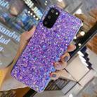 For Samsung Galaxy A21 Glitter Sequins Epoxy TPU Phone Case(Purple) - 1