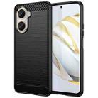 For Huawei Nova 10 SE 4G Brushed Texture Carbon Fiber TPU Phone Case(Black) - 1