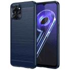 For Realme 10 5G Brushed Texture Carbon Fiber TPU Phone Case(Blue) - 1