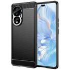 For Honor 80 5G Brushed Texture Carbon Fiber TPU Phone Case(Black) - 1