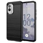 For Nokia X30 5G Brushed Texture Carbon Fiber TPU Phone Case(Black) - 1
