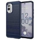 For Nokia X30 5G Brushed Texture Carbon Fiber TPU Phone Case(Blue) - 1