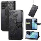 For Motorola Moto G72 Butterfly Love Flower Embossed Horizontal Flip Leather Case with Bracket / Card Slot / Wallet / Lanyard(Black) - 1