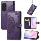 For Honor 50 SE / Huawei Nova 9 Se Mandala Flower Embossed Leather Phone Case(Purple) - 1