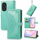 For Honor 50 SE / Huawei Nova 9 Se Mandala Flower Embossed Leather Phone Case(Green) - 1