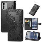 For Nokia G60 Mandala Flower Embossed Leather Phone Case(Black) - 1