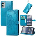 For Nokia G60 Mandala Flower Embossed Leather Phone Case(Blue) - 1