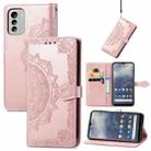 For Nokia G60 Mandala Flower Embossed Leather Phone Case(Rose Gold) - 1