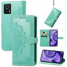 For Motorola Edge 30 Neo Mandala Flower Embossed Leather Phone Case(Green) - 1