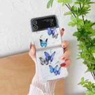 For SAMSUNG Galaxy Z Flip3 Butterfly Glitter  TPU Phone Case(Blue) - 1