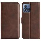 For Motorola Moto S30 Pro Dual-side Magnetic Buckle Leather Phone Case(Brown) - 1