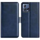 For Motorola Moto S30 Pro Dual-side Magnetic Buckle Leather Phone Case(Dark Blue) - 1