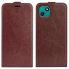 For Wiko T10 R64 Texture Vertical Flip Leather Phone Case(Brown) - 1