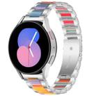 For Galaxy Watch 5 40 / 44mm Interbead Resin Metal Watch Band(Silver Rainbow) - 1