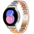 For Galaxy Watch 5 40 / 44mm Interbead Resin Metal Watch Band(Rose Gold Rainbow) - 1