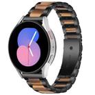 For Galaxy Watch 5 40 / 44mm Interbead Resin Metal Watch Band(Black Brown) - 1