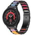For Galaxy Watch 5 Pro 45mm Interbead Resin Metal Watch Band(Black Rainbow) - 1