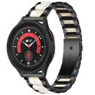 For Galaxy Watch 5 Pro 45mm Interbead Resin Metal Watch Band(Black White) - 1